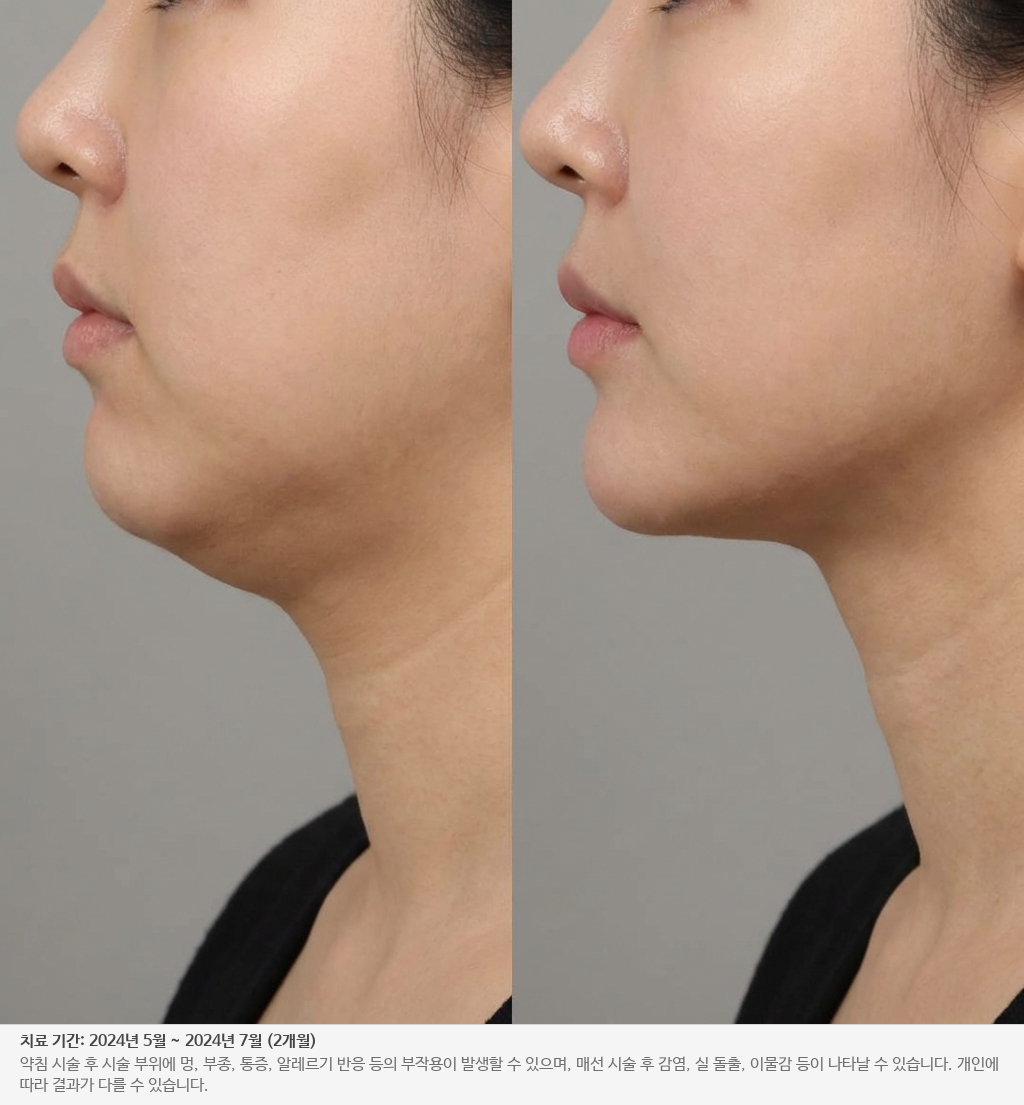 이중턱 치료 전후