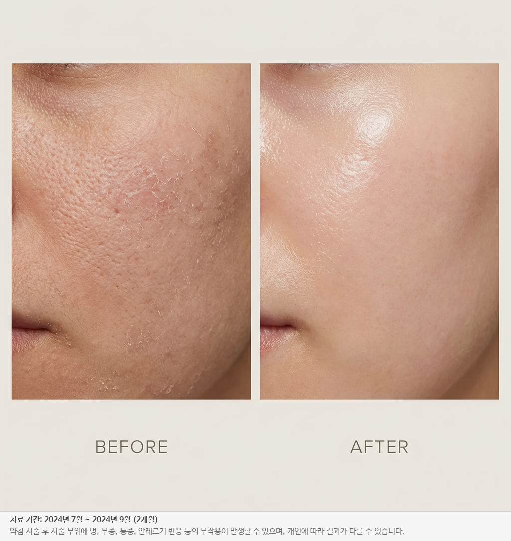 물광 피부 전후